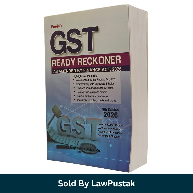 Pooja GST Ready Reckoner 8th Edition 2026 Finance Act by CA Arun Kumar Gupta Law Pustak Spine view of Pooja GST Ready Reckoner 2026 Paperback by Pooja Law Publishing Co