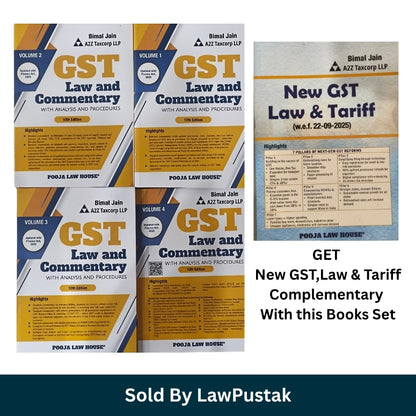 GST Law and Commentary 10th Edition Bimal Jain 4 Volumes Set Pooja Law House Law Pustak New GST Law and Tariff Complementary Booklet Bimal Jain Pooja Law House
