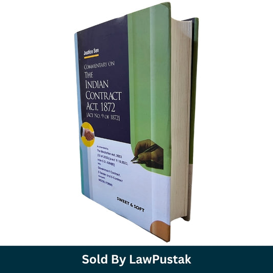 Sweet and Soft Commentary on The Indian Contract Act 1872 by Justice Sen Hardcover Book Front and Side View.