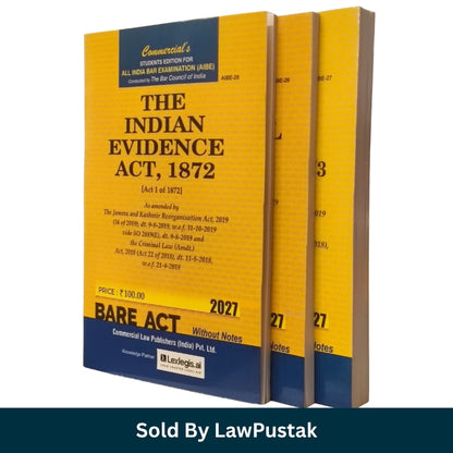 Commercial Major Criminal Acts Bare Acts Set IPC 1860 CrPC 1973 IEA 1872 Without Notes Commercial Law Publishers Paperback   