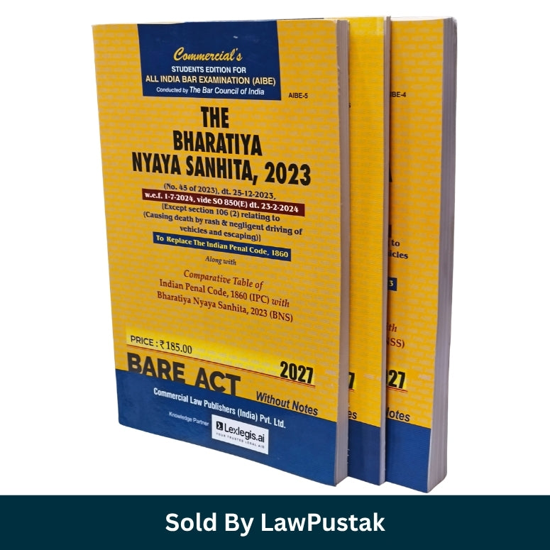Commercial New Criminal Laws Bare Acts Set BNS 2023 BNSS 2023 BSA 2023 Without Notes Commercial Law Publishers Paperback 