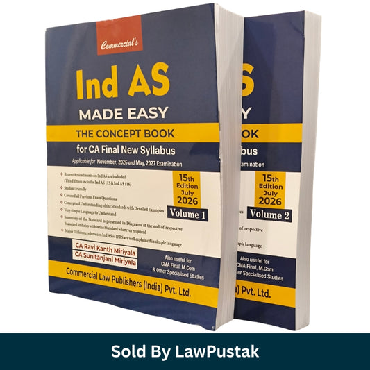 Commercial Ind AS Made Easy Combo Set 2026 for CA Final
Ind AS Made Easy Concept Book and Practice Book 15th Edition
CA Final Ind AS Books by Ravi Kanth Miriyala
Commercial Law Publishers Ind AS Made Easy July 2026
Indian Accounting Standards CA Final Latest Edition 2026