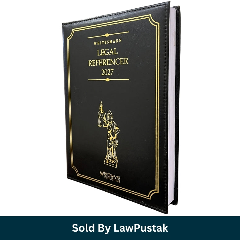 Whitesmann Legal Referencer 2027 Executive Legal Diary Black Leatherette Cover Gold Lady Justice Logo   