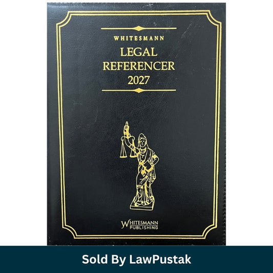 Whitesmann Legal Referencer 2027 Executive Legal Diary Black Leatherette Cover Gold Lady Justice Logo   