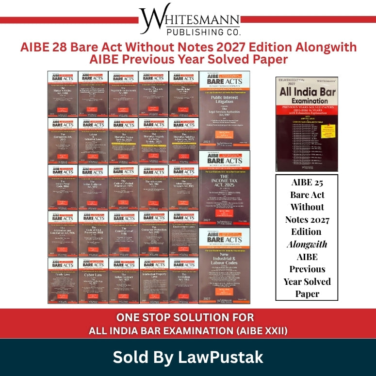 Whitesmann AIBE 28 Bare Act Without Notes 2027 Edition with Previous Year Solved Papers Combo Set   