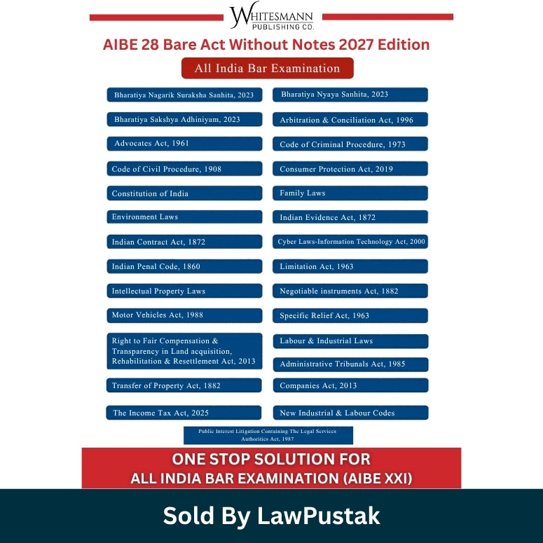 Whitesmann AIBE 28 Bare Act Without Notes 2027 Edition with Previous Year Solved Papers Combo Set   
