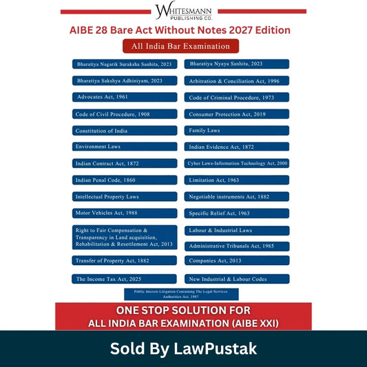 Whitesmann AIBE 28 Bare Act Without Notes 2027 Edition with Previous Year Solved Papers Combo Set   