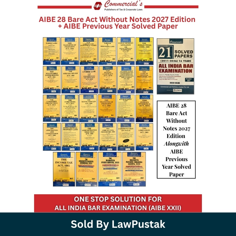 Commercials AIBE 28 Bare Act Without Notes 2027 Edition Set with Solved book Papers 