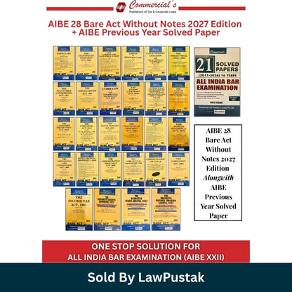 Commercials AIBE 28 Bare Act Without Notes 2027 Edition Set with Solved book Papers 