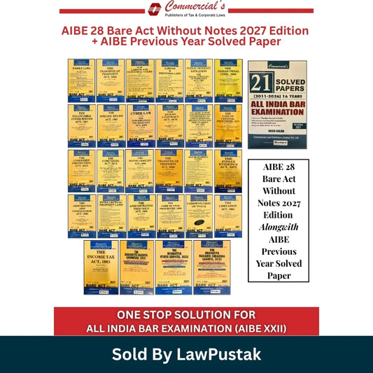 Commercials AIBE 28 Bare Act Without Notes 2027 Edition Set with Solved book Papers 