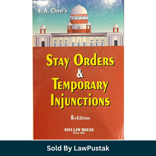 Book titled 'Stay Orders & Temporary Injunctions' with a building illustration on the cover, displayed against a white background.