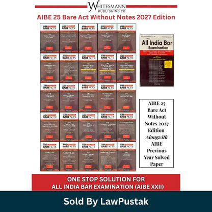 Whitesmanns AIBE 25 Bare Act Without Notes 2027 Edition Set with Solved Papers DisplaY