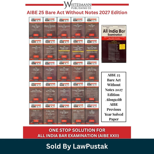 Whitesmanns AIBE 25 Bare Act Without Notes 2027 Edition Set with Solved Papers DisplaY