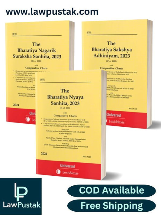 New Criminal Bare Acts Combo Set - The Bharatiya Nagarik Suraksha Sanhita, 2023, The Bharatiya Nyaya Sanhita, 2023 & The Bharatiya Sakshya Adhiniyam, 2023-LexisNexis