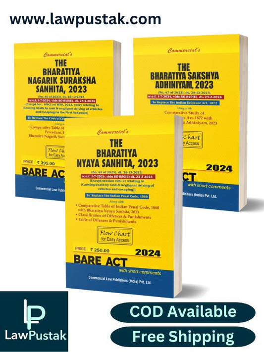 The Bhartiya Nagrik Suraksha Sanhita, 2023 | The Bhartiya Sakshya Adhiniyam, 2023 | The Bhartiya Nyaya Sanhita, 2023 Edition 2024-Commercial