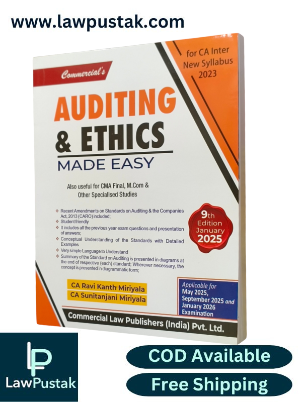 Auditing and Ethics Made Easy for CA Inter By CA. Ravi Kanth Miriyala - 9th Edition january 2025 Applicable for may 2025, September 2025 and January 2026 Examination - Commercial Law Publishers