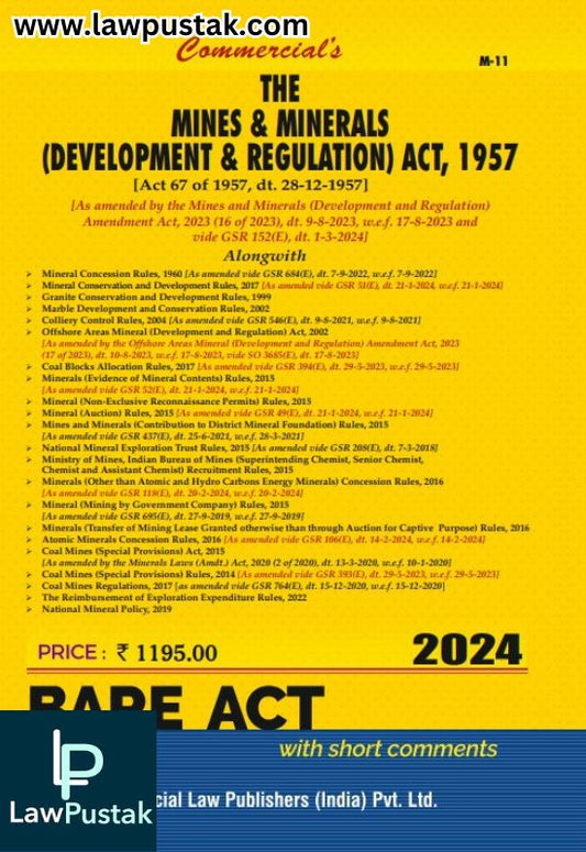 The Mines & Minerals (Development & Regulation) Act, 1957 | Bare Act with short Comments | Edition 2025