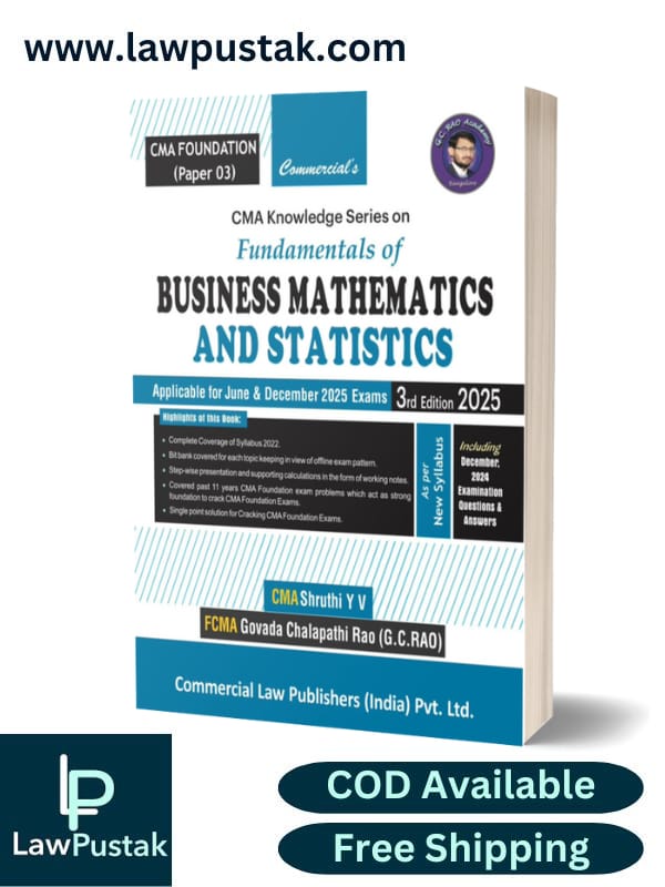 CMA Knowledge Series on Fundamentals of Business Mathematics and Statistics (CMA Foundation Paper-03)-CMA Shruthi Y V | 3rd Edition 2025 | For June & December 2025 Examination |Commercial's