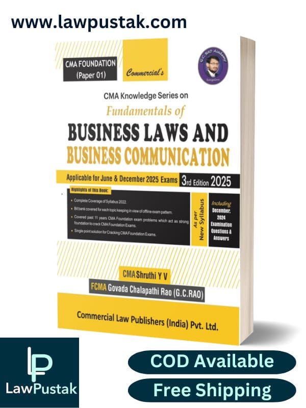 CMA Knowledge Series on Fundamentals of Business Law and Business Communication (Paper-1)-CMA Shruthi Y V | 3rd Edition 2025 | Commercial's