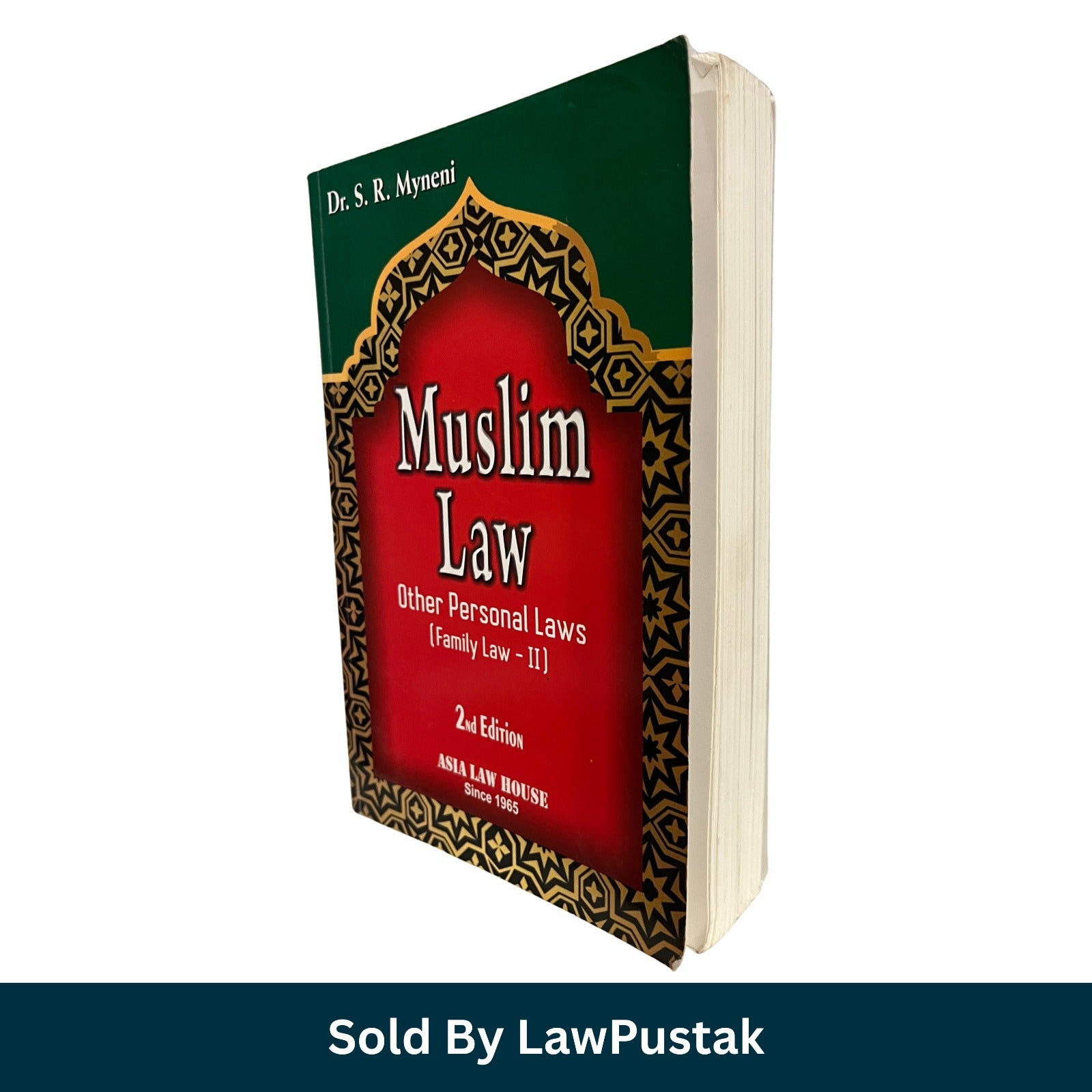 A hardcover book titled 'Muslim Law' by Dr. S.
