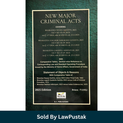 New Major Criminal Acts - Edition 2025 | B.C. Publications
