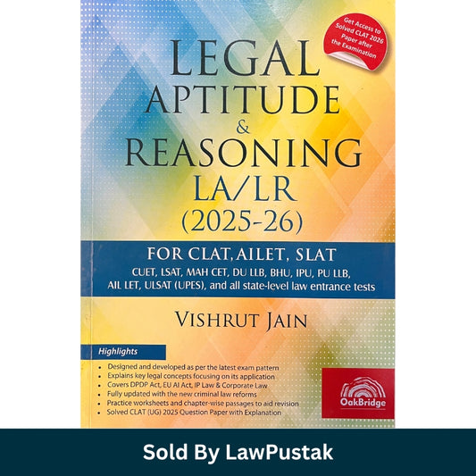 Legal Aptitude and Reasoning LA LR 2025-26 by Vishrut Jain OakBridge Front Cover