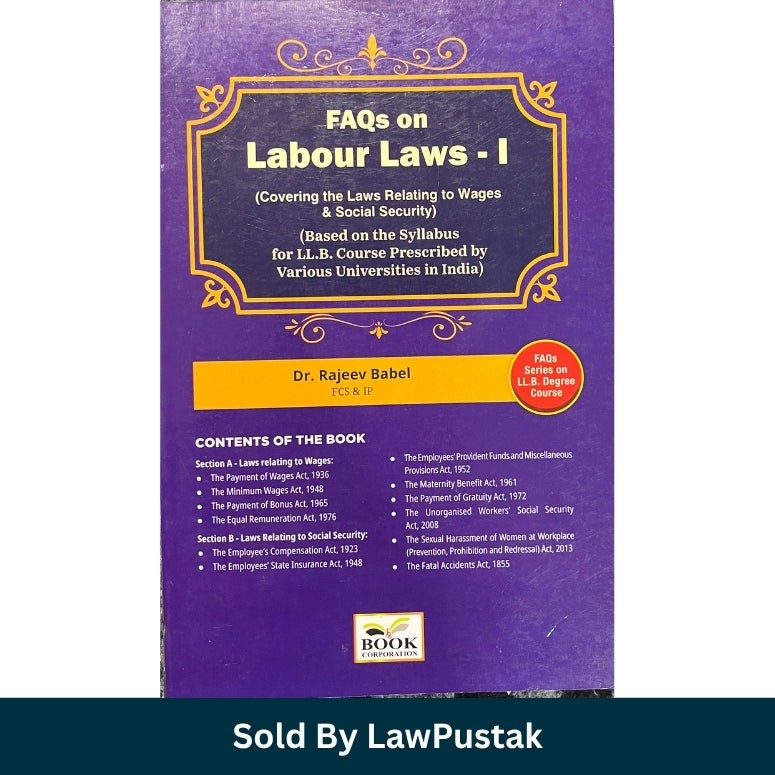 FAQs on Labour Laws Volume 1 and Volume 2 Combo Set by Dr Rajeev Babel Book Corporation 2025-26 LawPustak