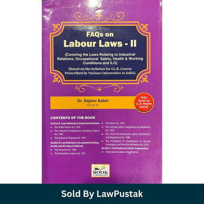 FAQs on Labour Laws II by Dr Rajeev Babel Book Corporation 2025-26 LawPustak front cover and spine view