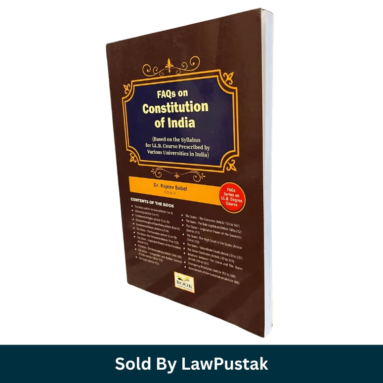 FAQs on Constitution of India Dr Rajeev Babel Book Corporation