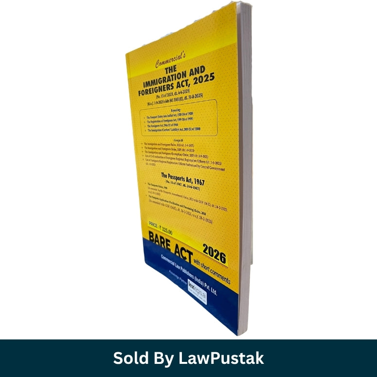 Commercials The Immigration and Foreigners Act 2025 Bare Act 2026 Edition Side View