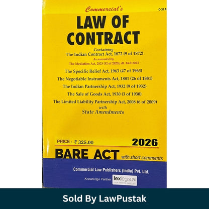 Commercials Law of Contract Bare Act 2026 Edition Front View