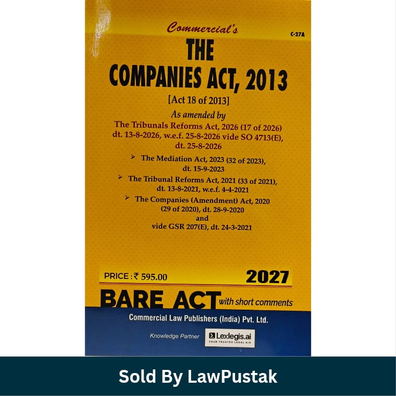 Commercials The Companies Act 2013 Bare Act with Short Comments 2027 Edition Commercial Law Publishers   
