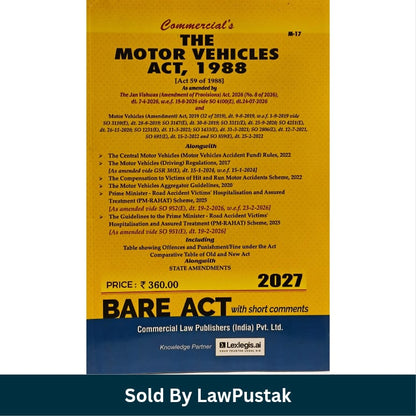 Commercials The Motor Vehicles Act 1988 Bare Act 2027 Edition Commercial Law Publishers   