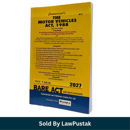 Commercials The Motor Vehicles Act 1988 Bare Act 2027 Edition Commercial Law Publishers   