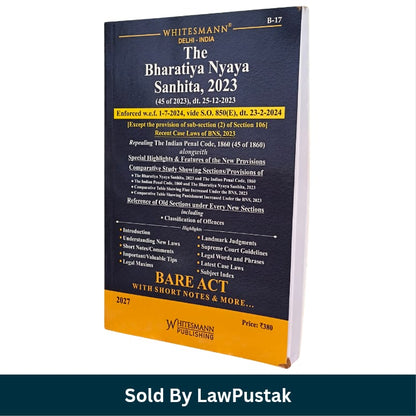 Whitesmanns The Bharatiya Nyaya Sanhita 2023 Bare Act 2027 Edition B17