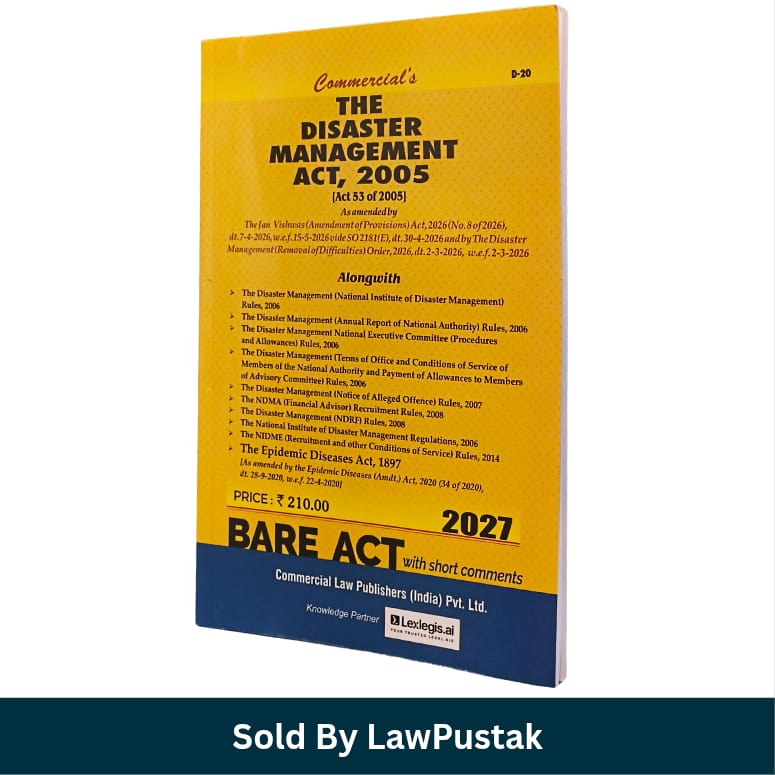 Commercials The Disaster Management Act 2005 Bare Act with Short Comments 2027 Edition Commercial Law Publishers   