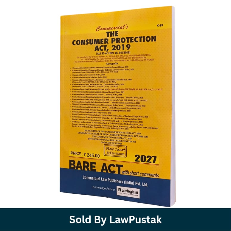 Commercials The Consumer Protection Act 2019 Bare Act with Short Comments 2027 Edition Commercial Law Publishers
