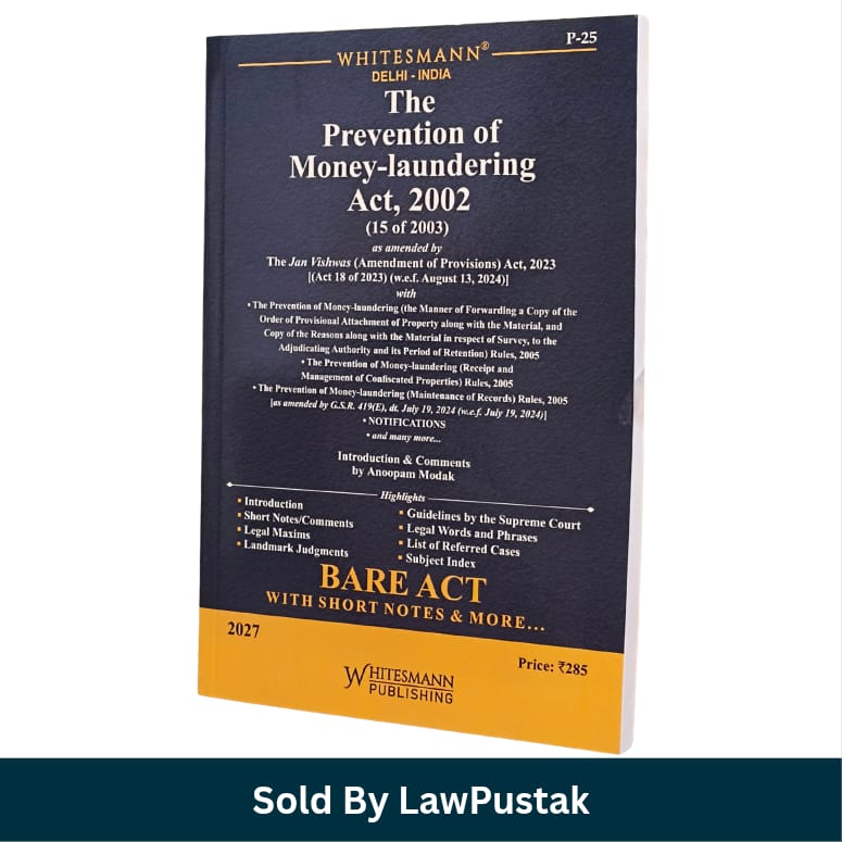 Whitesmanns The Prevention of Money-laundering Act 2002 Bare Act with Short Notes 2027 Edition  Whitesmann Publishing   