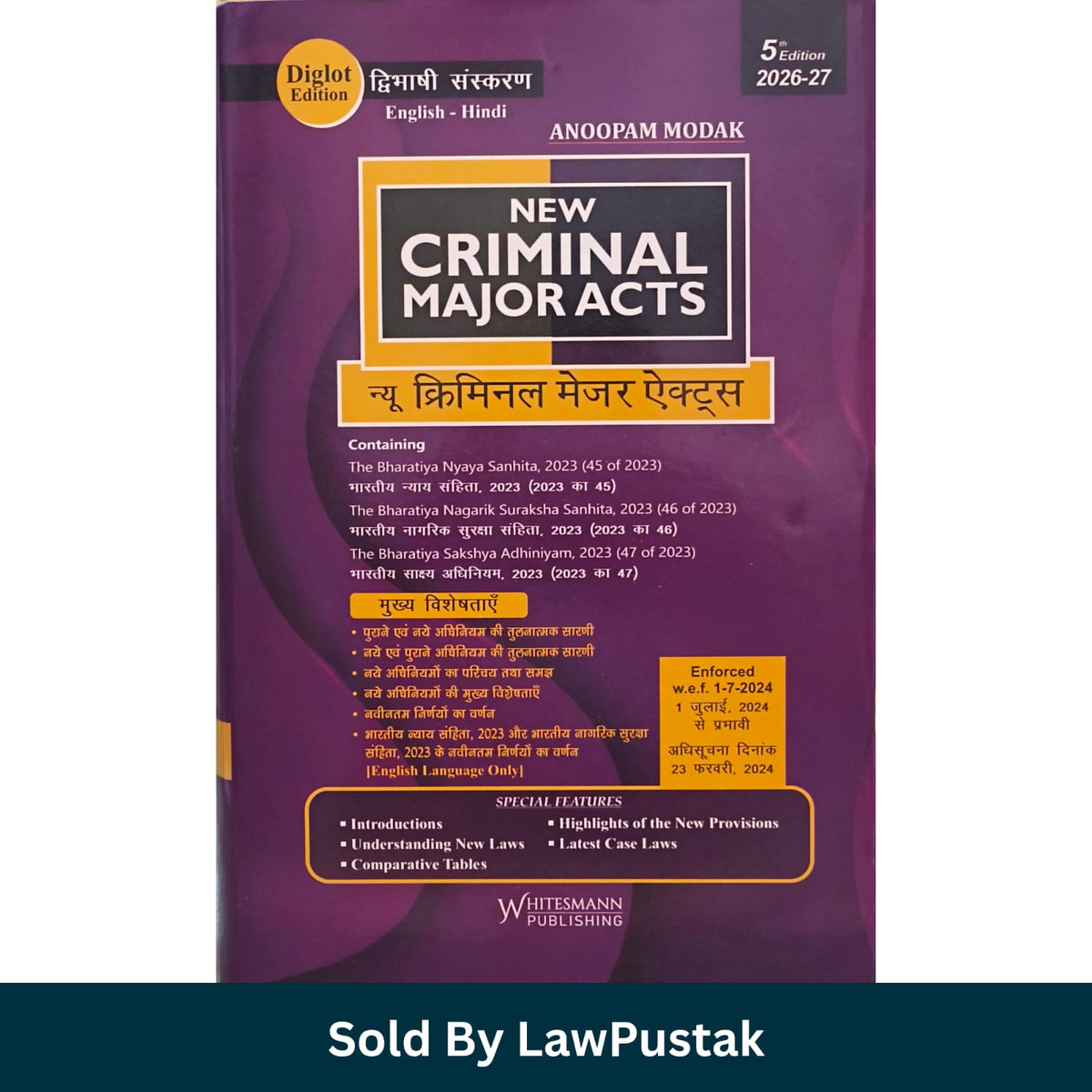 New Criminal Major Acts Diglot Edition Anoopam Modak Whitesmann 2026-27 Front Cover