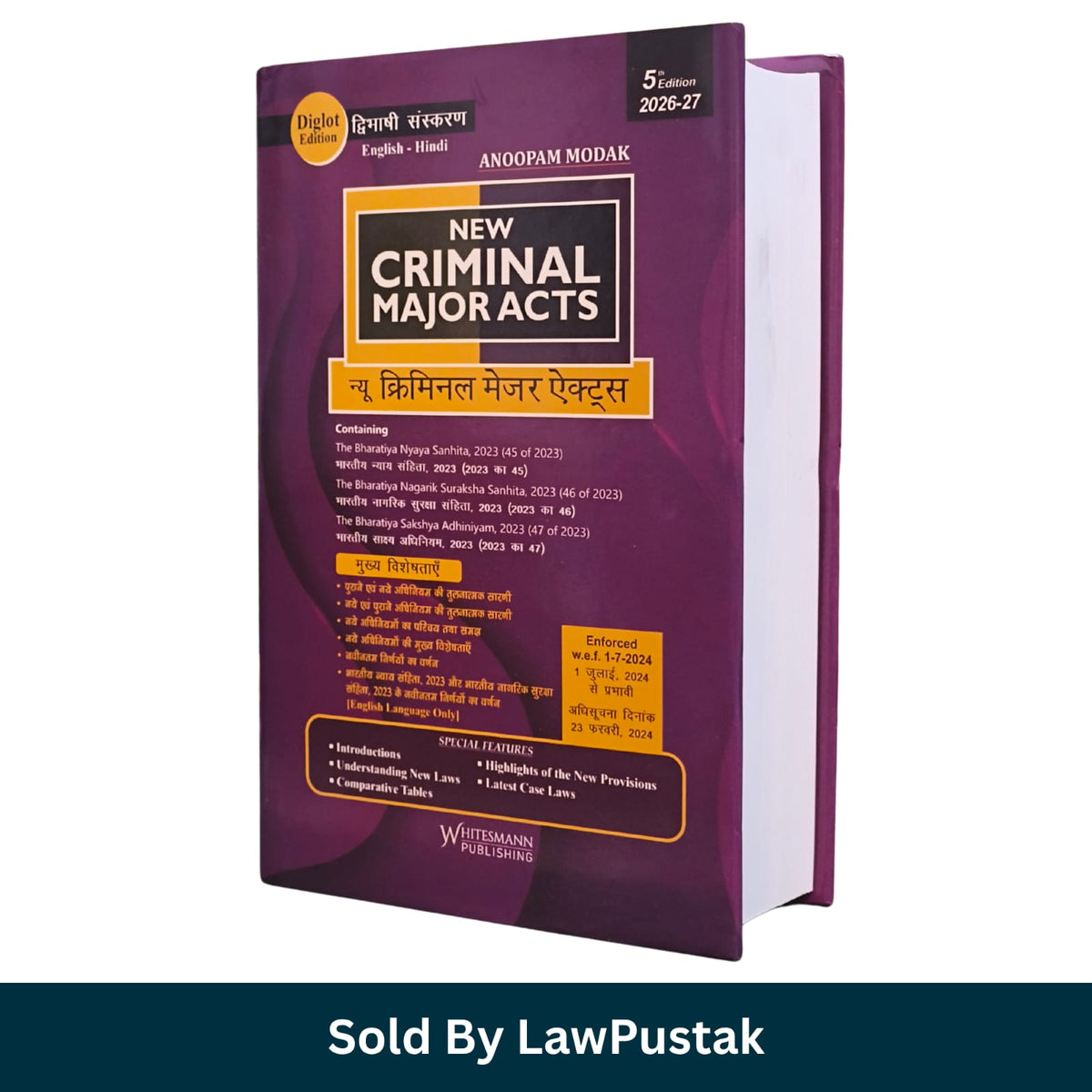  New Criminal Major Acts Diglot Edition Anoopam Modak Hardcover Perspective View   