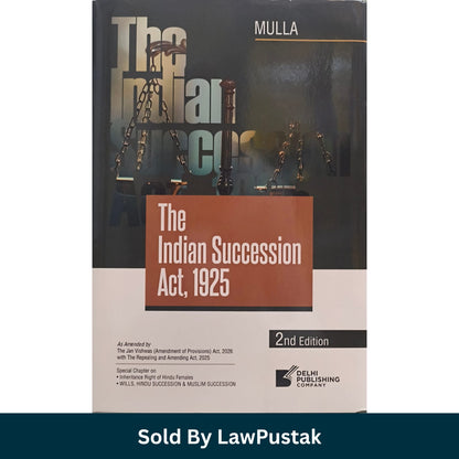 Mulla The Indian Succession Act 1925 2nd Edition Delhi Publishing Company Hardcover Side Perspective View