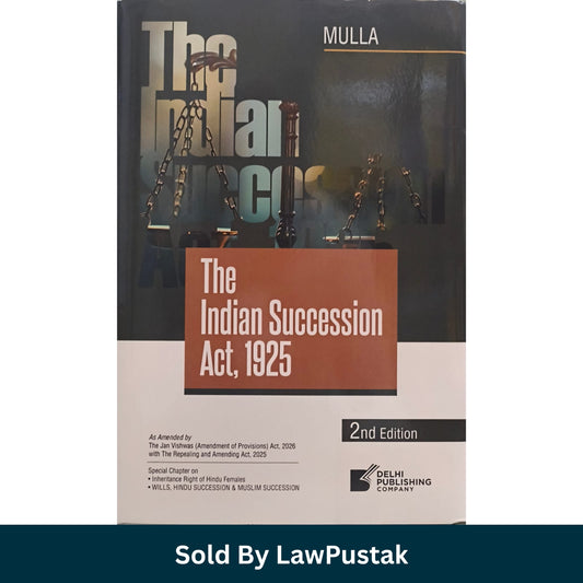 Mulla The Indian Succession Act 1925 2nd Edition Delhi Publishing Company Hardcover Side Perspective View