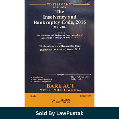 Whitesmanns The Insolvency and Bankruptcy Code 2016 IBC Bare Act 2027