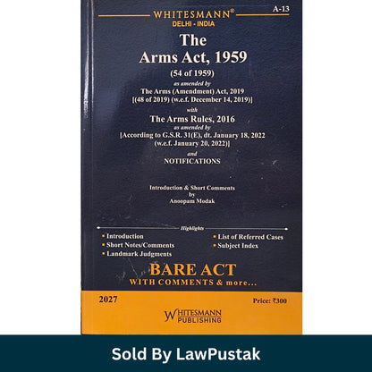 Whitesmanns The Arms Act 1959 Bare Act 2027 Edition