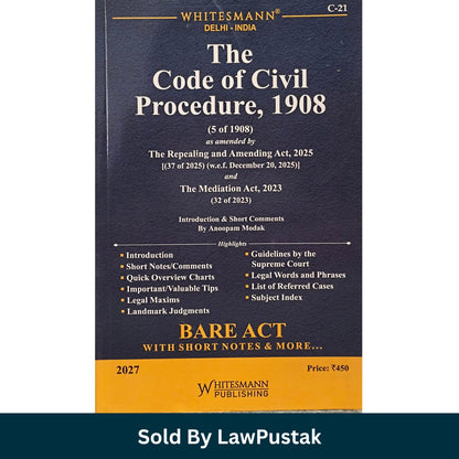 Whitesmanns Code of Civil Procedure 1908 CPC Bare Act 2027 Edition