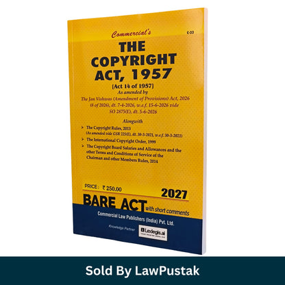 Commercials The Copyright Act 1957 Bare Act 2027 Edition