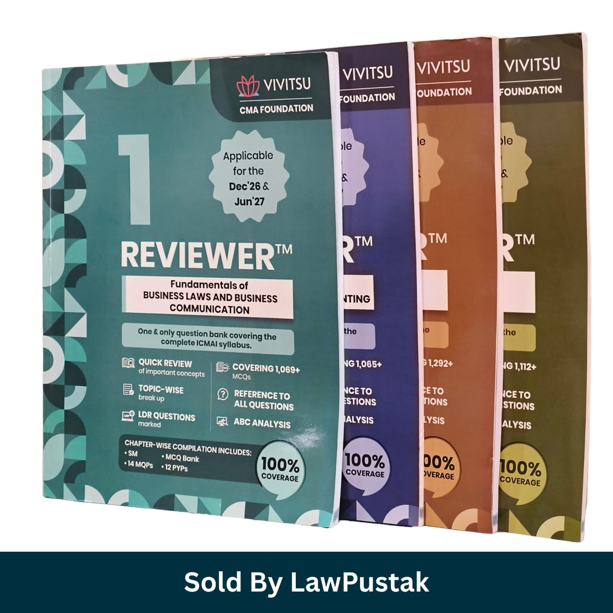 Vivitsu CMA Foundation Reviewer 4 Books Stack Side Perspective View Dec 2026 and Jun 2027