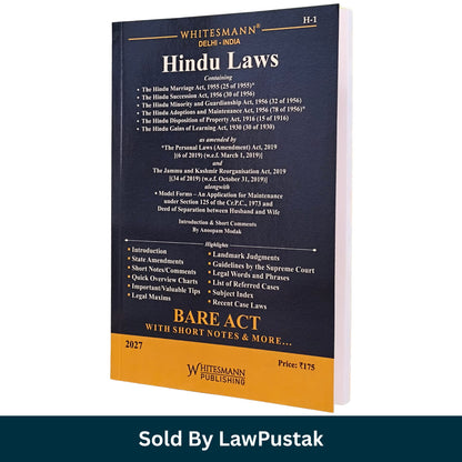 Whitesmanns Hindu Laws Bare Act 2027 Edition