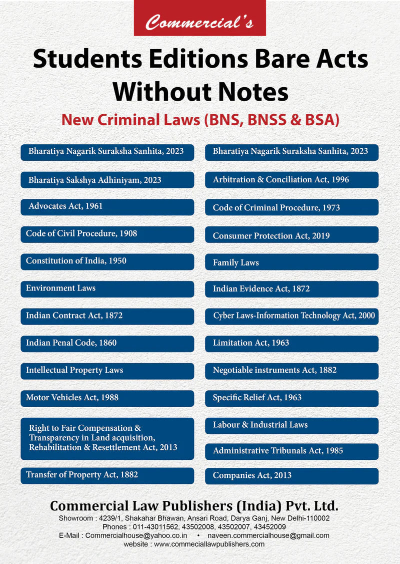 AIBE Bare Acts Set 2026 India 25 Books Combo 53 Acts All India Bar Exam
