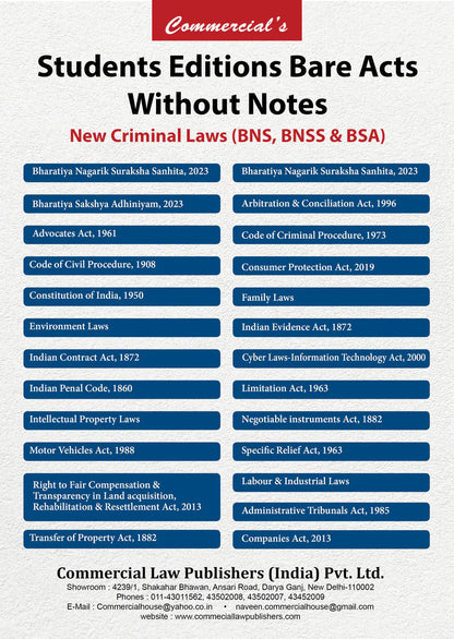 AIBE Bare Acts Set 2026 India 25 Books Combo 53 Acts All India Bar Exam